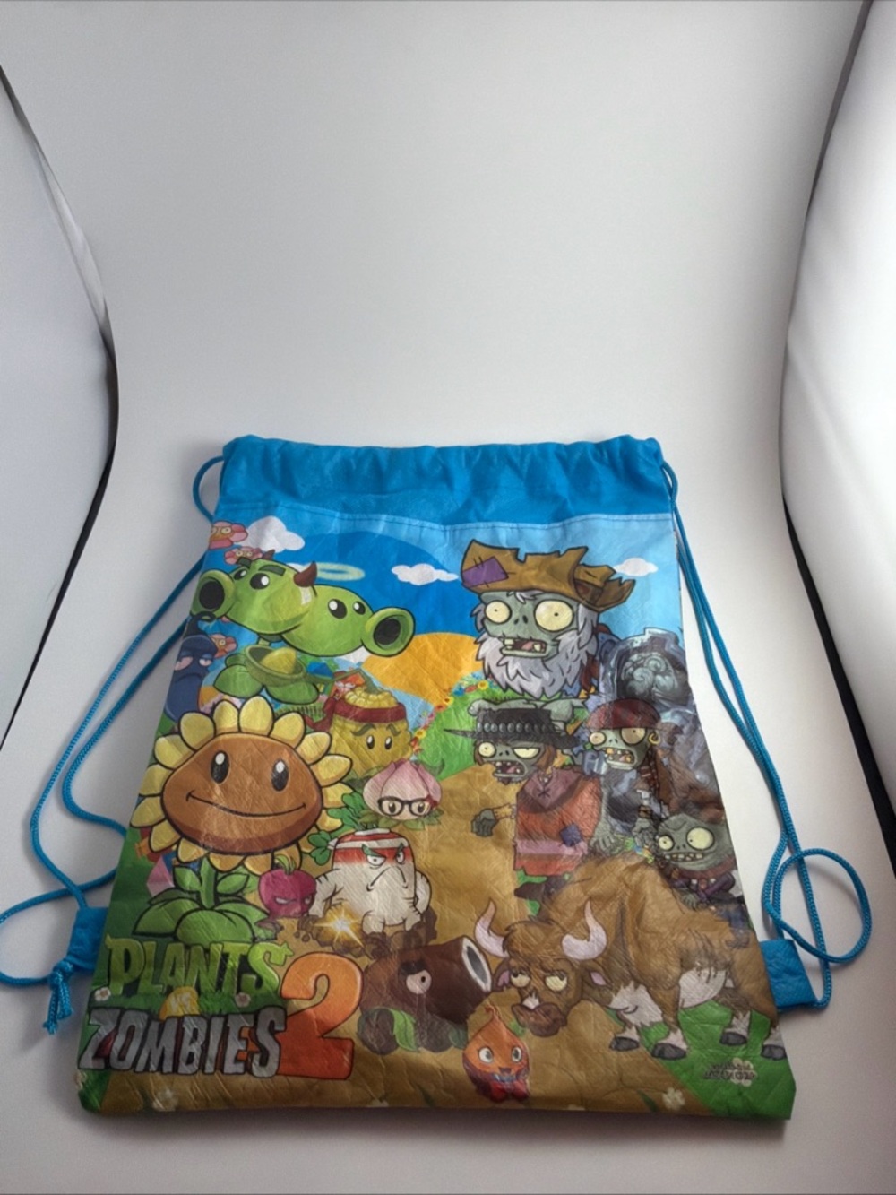 Plants vs Zombies 2 String Tote Bag Lite Weight Blue